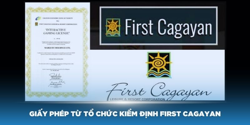 Giấy phép từ tổ chức kiểm định First Cagayan