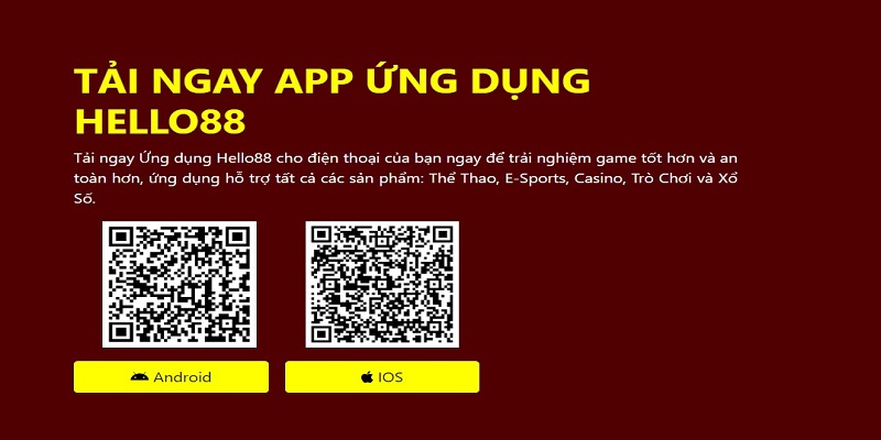 App nhà cái Helo88 hỗ trợ trên cả ứng dụng iOS và Android 